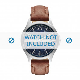 Horlogeband Armani AX2133 Leder Bruin 22mm