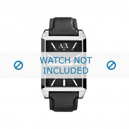 Horlogeband Armani AX2113 Leder Zwart 24mm