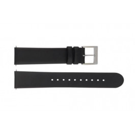 Horlogeband Mondaine BM20098 Leder Zwart 22mm