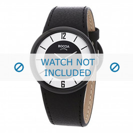 Boccia horlogeband 3161-01-BO3161-01-40 Leder Zwart 25mm + zwart stiksel