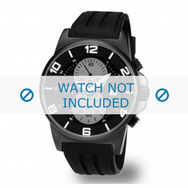 Horlogeband Boccia 3777-02 / 3535-02 Rubber Zwart 22mm