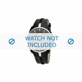 Breil horlogeband BW0487 Leder Zwart + zwart stiksel