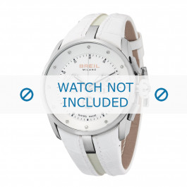 Breil horlogeband BW0429 Leder Wit + wit stiksel