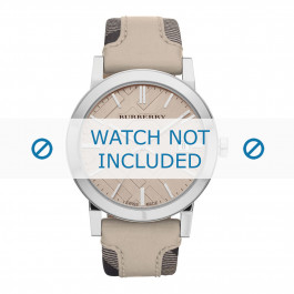 Horlogeband Burberry BU9021 Leder Beige 20mm