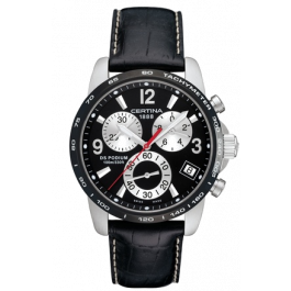 Horlogeband Certina C610007730 / C536.7029.42.65 Leder Zwart 20mm
