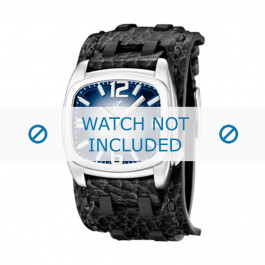 Horlogeband Calypso K5224-3 Onderliggend Leder Zwart 26mm