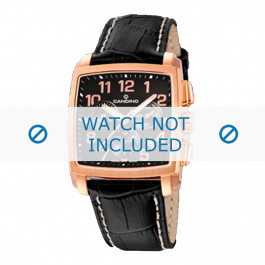 Candino horlogeband C4375-3 / C4375-5 / C4375-8 Leder Zwart 22mm + wit stiksel