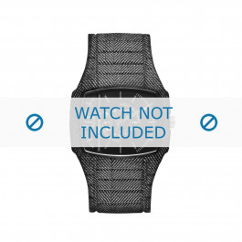 Diesel horlogeband DZ1670 Silicoon Grijs 28mm + grijs stiksel