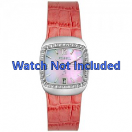 Horlogeband Fossil ES9720 Leder Roze 21mm