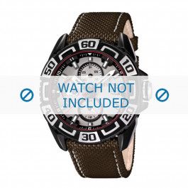 Festina horlogeband F16584-1 Leder Groen 24mm + wit stiksel