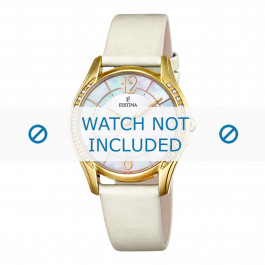 Horlogeband Festina F16945-1 Leder Crèmewit 18mm
