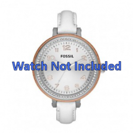 Horlogeband Fossil AM4362 Leder Wit 16mm
