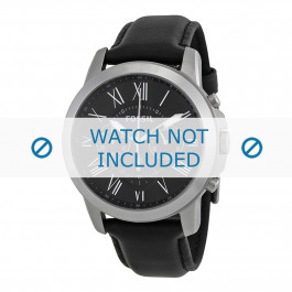 Horlogeband Fossil FS4812IE Leder Zwart 22mm
