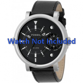 Horlogeband Fossil FS4244 Leder Zwart 24mm