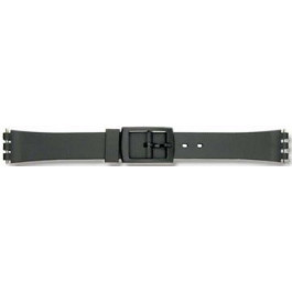 Horlogeband alternatief geschikt voor Swatch P38 Kunststof/Plastic Zwart 12mm
