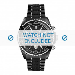 Guess horlogeband GC46001G2 Staal Zwart