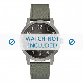 Guess horlogeband W0975G4 Textiel Groen 22mm + groen stiksel