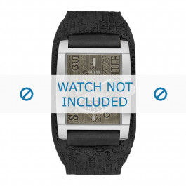Guess horlogeband W95089G1 Leder Zwart + standaard stiksel