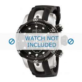 Horlogeband Invicta 0947 Venom Reserve Silicoon Zwart 22mm