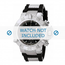 Invicta horlogeband 1380 / 1382 Rubber Zwart