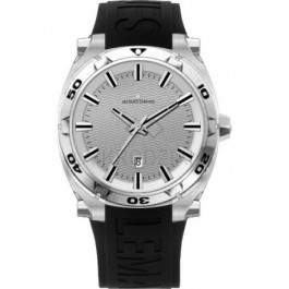 Horlogeband Jacques Lemans 1-1364-SIL-NR122 Silicoon Zwart 16mm