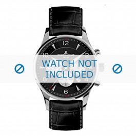Jacques Lemans horlogeband 1-1654A Leder Zwart + standaard stiksel