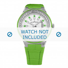 Jacques Lemans horlogeband 1-1776I Leder Groen + standaard stiksel