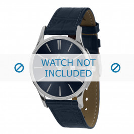 Jacques Lemans horlogeband 1-1936C Leder Blauw + standaard stiksel