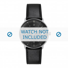 Junghans horlogeband 041/4462.00 Leder Zwart 20mm + standaard stiksel
