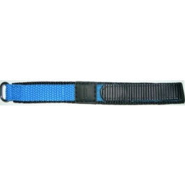 Horlogeband Universeel KLITTENBAND 412R Licht Blauw Onderliggend Klittenband Blauw 20mm