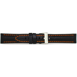 Horlogeband Universeel 395.01.12 Leder Zwart 20mm