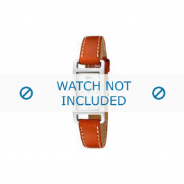 Lacoste horlogeband 2000310 / LC-05-3-14-0006 Leder Oranje 12mm + wit stiksel