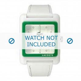 Lacoste horlogeband LC-40-3-29-2195 / 2000551 Leder Wit + wit stiksel