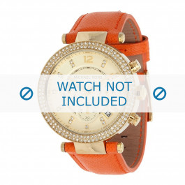 Michael Kors horlogeband MK2279 Parker Leder Oranje 20mm + oranje stiksel