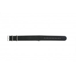 Horlogeband Universeel UG13 Onderliggend Leder Zwart 20mm
