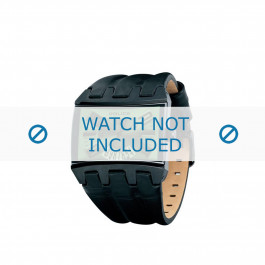 Police horlogeband PL-12079JSB-05A Leder Zwart 36mm + bruin stiksel