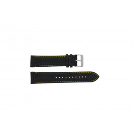 Horlogeband Pulsar VK63-X001 / PU2007X1 / PP077X Leder Zwart 22mm