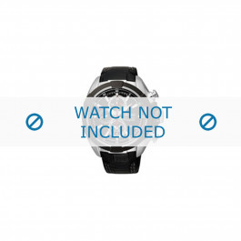 Horlogeband Seiko SNAF39P2 / 7T62 0LF0 Leder Zwart 22mm