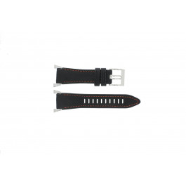 Horlogeband Seiko 7L22-0AM0 / SNL035P1 Leder Zwart 22mm
