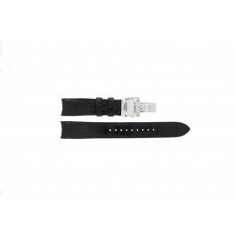 Horlogeband Seiko 6G34-00E0 / SRL021P1 / 4A072JL Leder Zwart 21mm