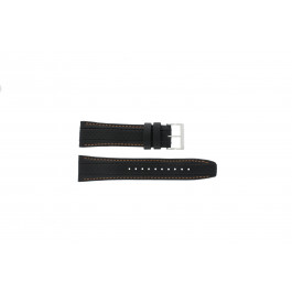 Horlogeband Seiko 7T62-0HL0 / SNAB59P1 / 4LP4JB Leder Zwart 24mm