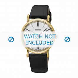 Horlogeband Seiko 7N89-0AY0 / SXB432P1 / L0G1011K0 Leder Zwart 16mm