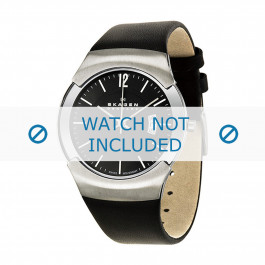 Horlogeband Skagen 981XLSLB Leder Zwart 24mm