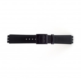 Horlogeband Swatch (alt.) SC11.01 Leder Zwart 17mm