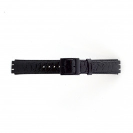 Horlogeband Swatch (alt.) SC10.01 Leder Zwart 17mm