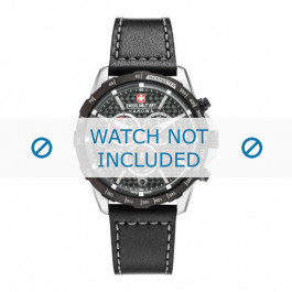 Horlogeband Swiss Military Hanowa 06-4251.33.001 Leder Zwart 24mm