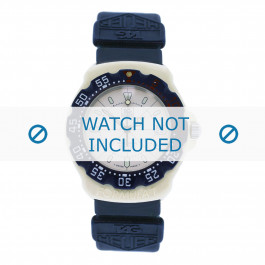 Horlogeband Tag Heuer WA1266 Rubber Blauw 18mm