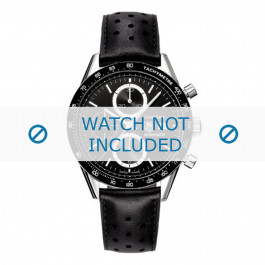 Horlogeband Tag Heuer CV2010 / FC6205 Leder Zwart 20mm