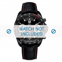 Horlogeband Tag Heuer FC6237 Krokodillenleer Zwart 22mm