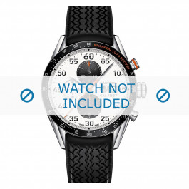 Horlogeband Tag Heuer FT6033 Rubber Zwart 22mm